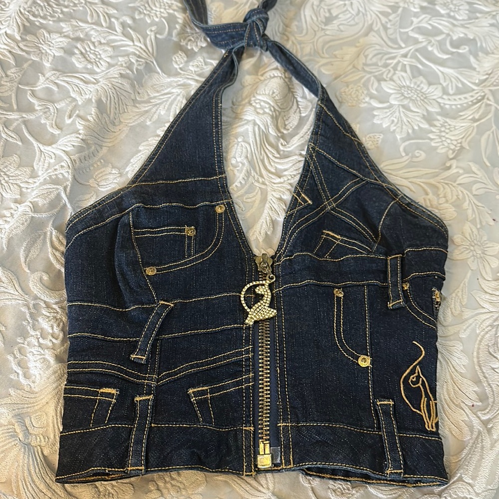 Size small Baby Phat denim vest first more like XS